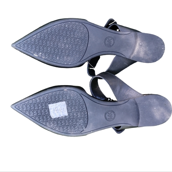 EUC Michael Kors Viola Ballet Mule Flat Black with Rhinestone Buckle - Picture 3 of 9